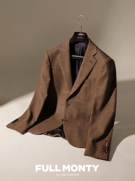 blazer, sport coat, suit jacket, dress jacket, formal jacket, brand awareness, minimalist, luxurious, brown, neutral